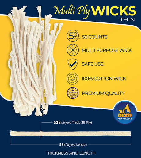 50pk. Multi Ply Wicks 39-Ply