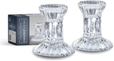 Round Base Crystal Candlesticks - 2 Pack Set