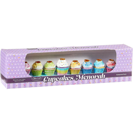 Hand-Painted Resin Cupcakes Menorah