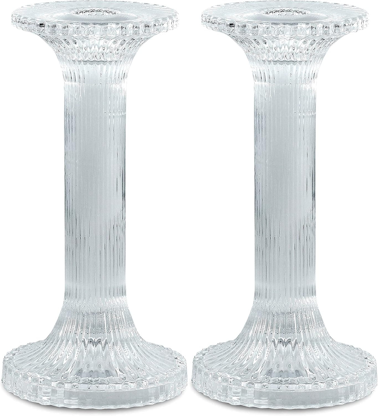 Glass Candlestick Set Pillar Design