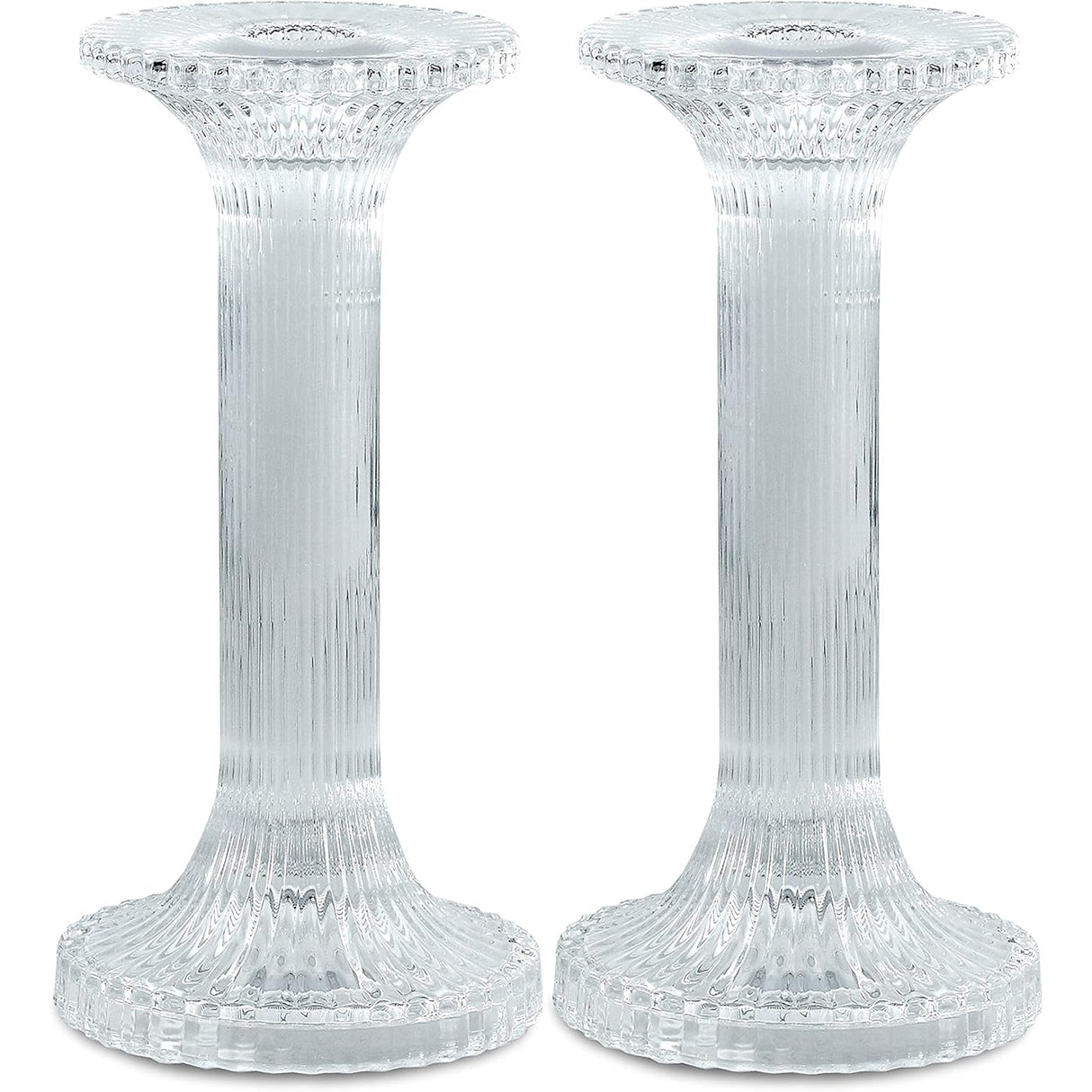 Glass Candlestick Set Pillar Design