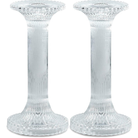 Glass Candlestick Set Pillar Design