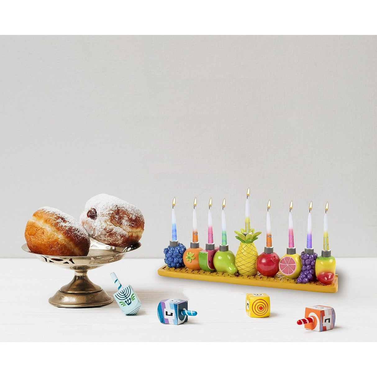 Chanuka Candle Menorah - Fruits