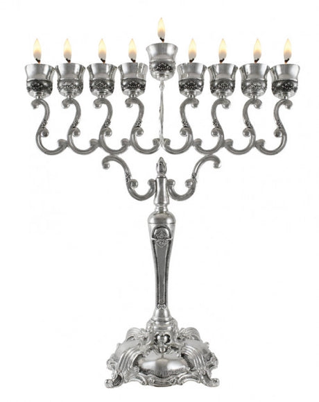 Silver Plated Menorah - Jumbo Sized 21"