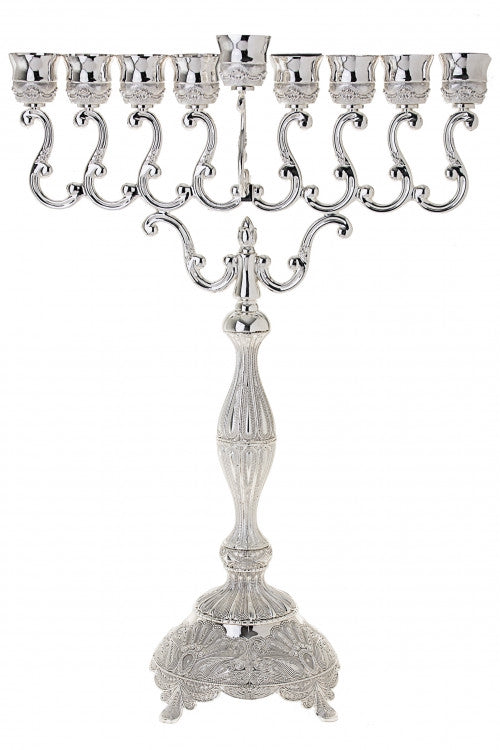 Silver Plated Large Menorah Fligree