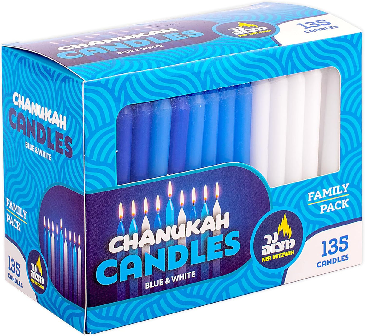 Ner Mitzvah Chanukah Candles Bulk Standard Size Family