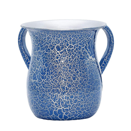 Stainless Steel Netilat Yadayim Cup – Blue Tile Painted Design