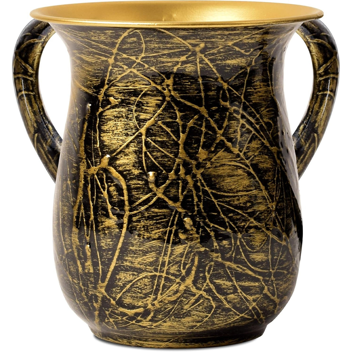 Stainless Steel Washing Cup - Marbleized Black and Gold