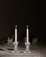 Round Base Crystal Candlesticks - 2 Pack Set