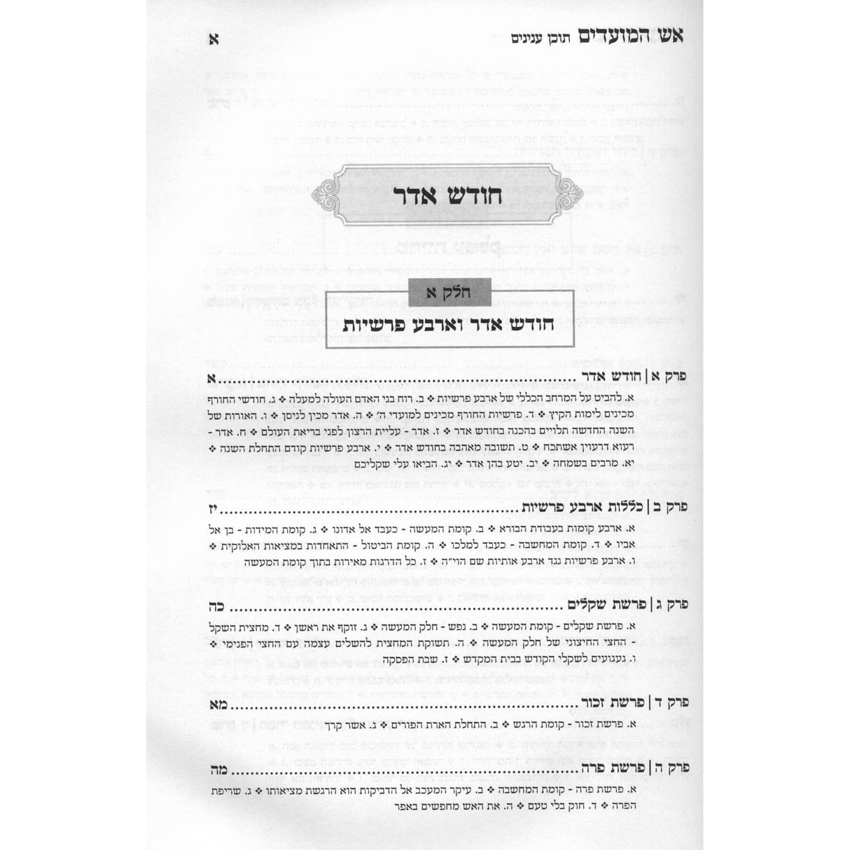 אש המועדים על ארבע פרשיות - פורים - ראש חודש