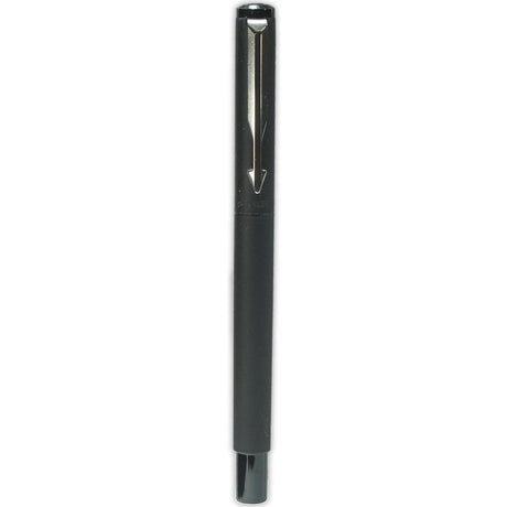 Parker Vector Rollerball Matt Black pen, with black ink.