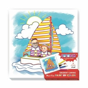 Color In Paint By Color Sailboat Canvas