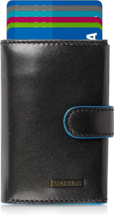 Visconti Leather Card Holder - Card Holder for Men and Women - Wallet RFID - Black ALP97 Blk