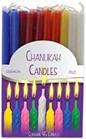 Candles Chanukah Long Assorted Colours