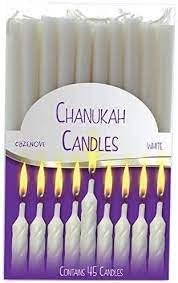 Candles Chanukah Long White