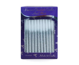 Chanukah Candles glittered silver & white