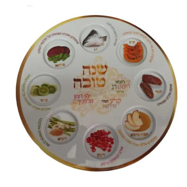 Simonim plate for Rosh Hashanah Large