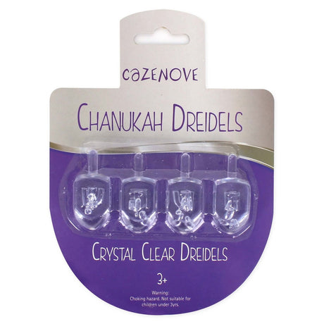 Pack of 4 Crystal Clear Dreidels