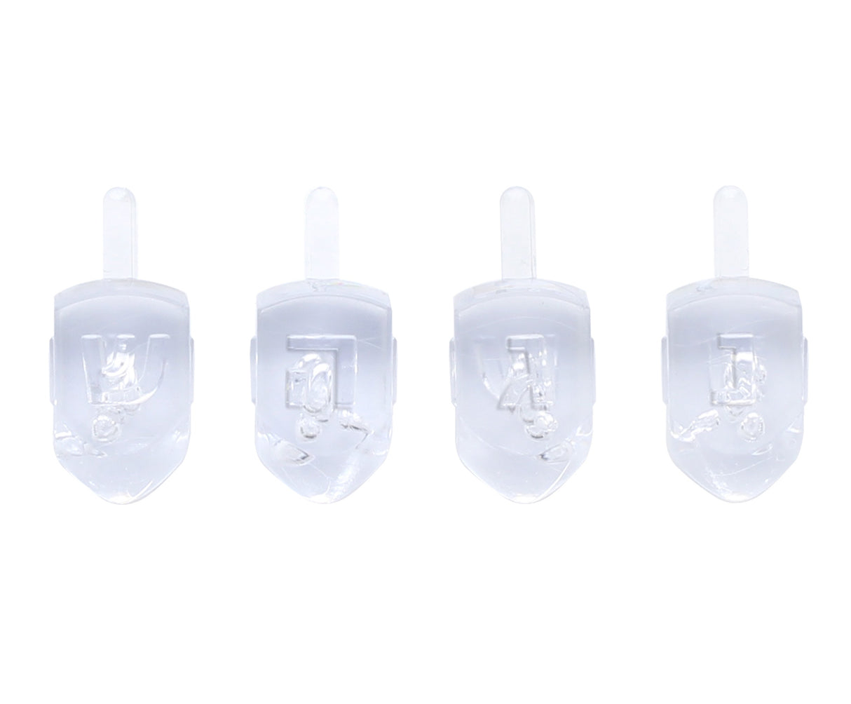 Pack of 4 Crystal Clear Dreidels