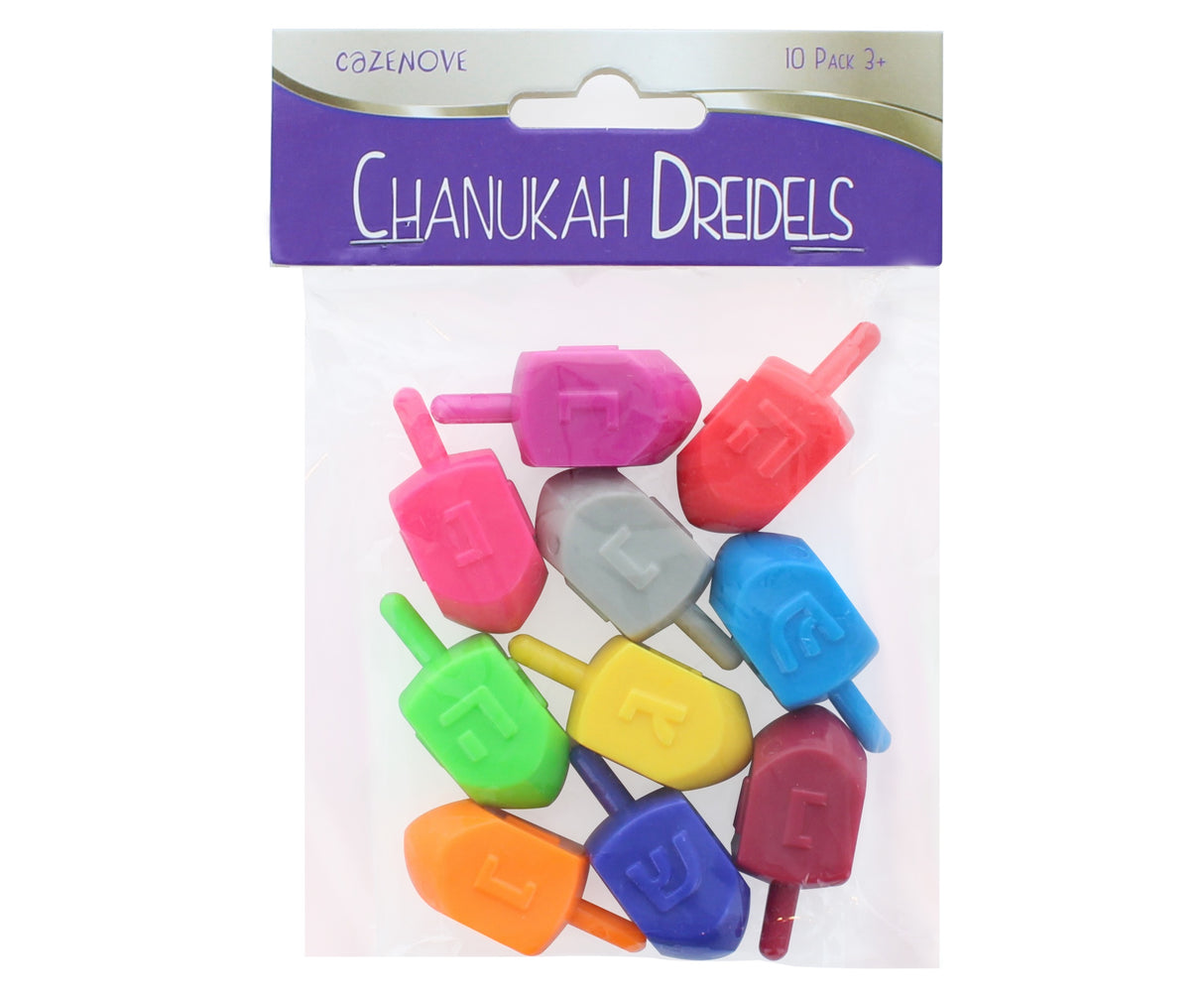 Pack of 10 Coloured Dreidels