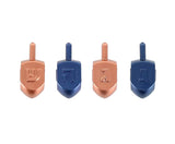 Pack of 4 Rose Gold & Navy Dreidels