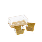 Dip Dish with magnetic Lid Gold Glitter (2 dishes)