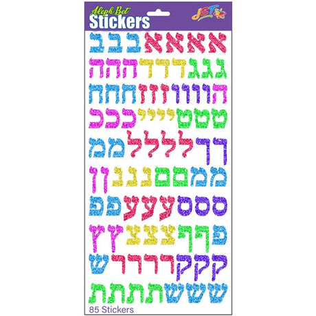 Prismatic Hebrew Aleph-Bet Stickers 1 Sheet