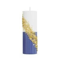 Pillar Havdalah Candle - Navy & Gold