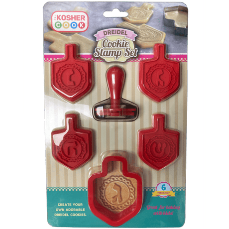 The Kosher Cook Chanukah Dreidel Cookie Stamp Set, 6pc