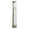 Transparent Plastic Mezuzah With Rubber Cork 12 Cm - With Gold Shin 28281