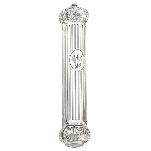 Plastic Clear Mezuzah 20 Cm With Rubber Plug- Crown