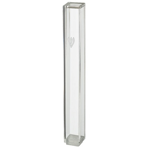 Transparent Plastic Mezuzah with Rubber Cork 10 cm