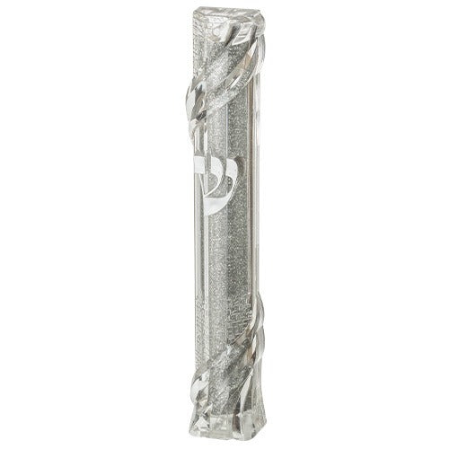 Plastic Transparent Mezuzah with Rubber Cork 15 cm - "Jerusalem" with The Letter Shin