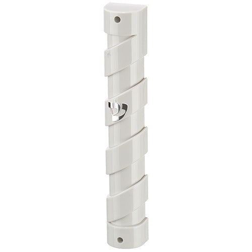 Plastic White Mezuzah with Rubber Cork 15 cm with The Letter Shin