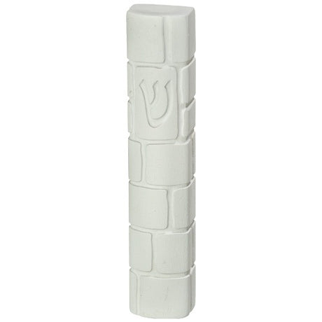 Polyresin "Cement" Mezuzah 15 cm, White