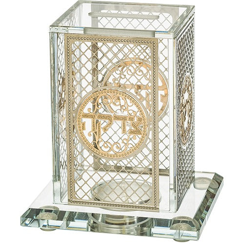 Crystal Tzedakah Box 12*9 cm with Plaque