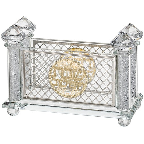 Crystal Napkin Holder with Metal Plate 10*17 cm