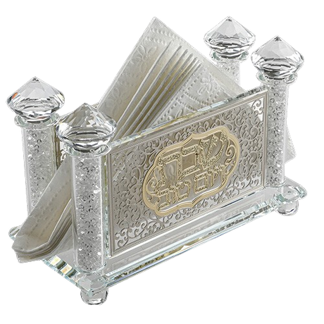 Crystal Napkin Holder with Metal Plate 10*17 cm