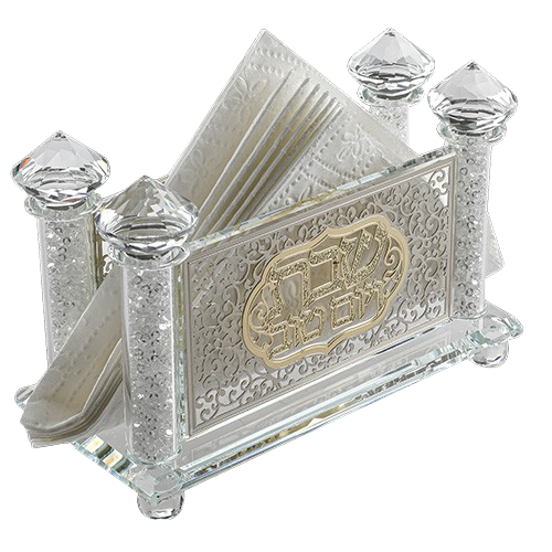 Crystal Napkin Holder with Metal Plate 10*17 cm