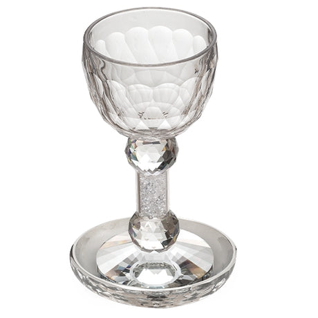 Crystal Kiddush Cup with White Stones #1