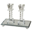 Crystal Elegant Candelstics - Stones 11.5 CM With Elegant Tray 18X10 CM