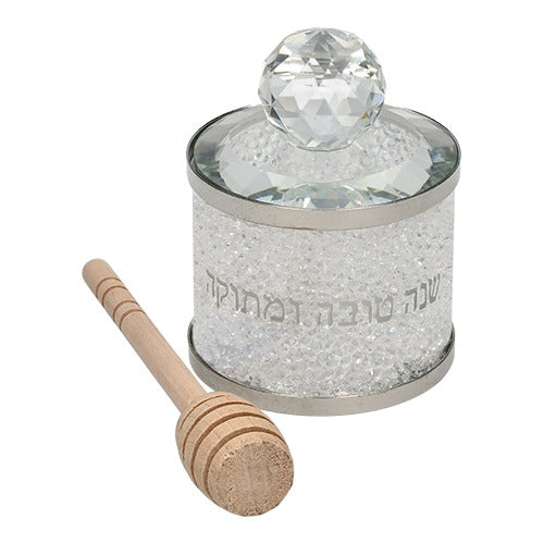 Elegant Crystal Honey Dish8 Cm- With Stones