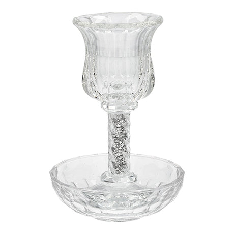 Crystal Kiddush Cup with White Stones #2