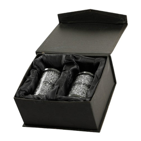 Crystal Salt & Peper Holders 6 cm with Silver Stones