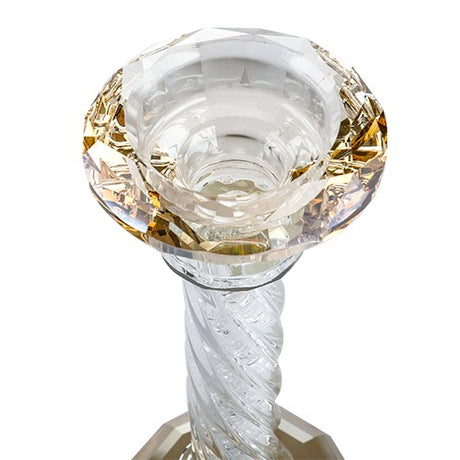 Crystal Candlesticks 16.5 cm with Stones