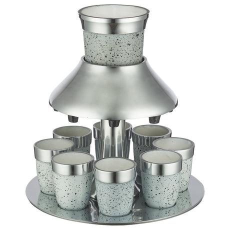 Aluminum Wine Divider with 8 Small Cups 21 cm - Silver Glitter
