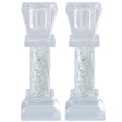 Elegant Crystal Candlesticks 11cm- With Decorative Stones