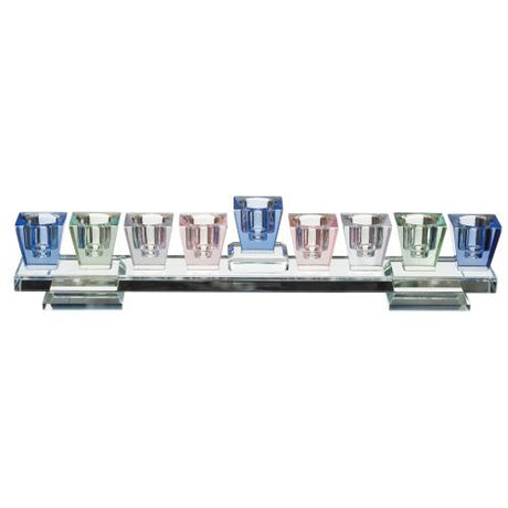 Elegant Crystal Menorah 6x27 Cm - Blue Color