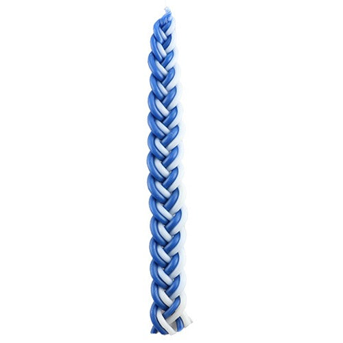 Elegant Wax Havdalah Candle 30 Cm- Blue & White