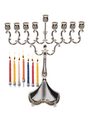 Chanukah Set includes Menorah Silver Plated Small & 44 colored Candles